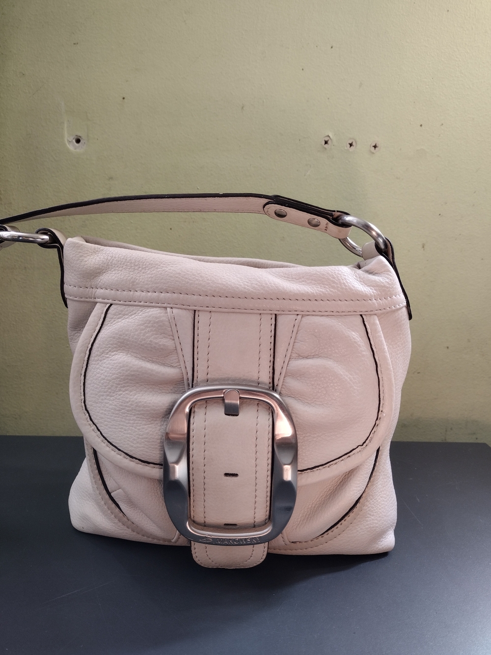 B. Makowsky Cream Leather Bag